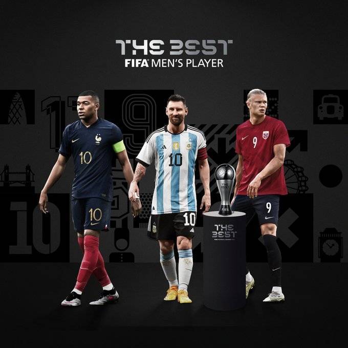 168娱乐-FIFA年度最佳队员3人候选-姆巴佩-梅西-哈兰德