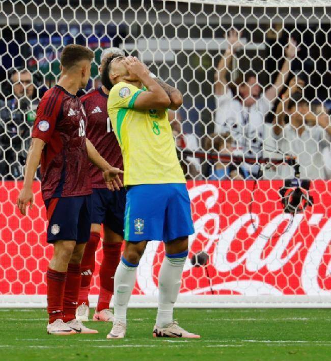 168娱乐-美洲杯首轮爆冷门！巴西狂轰19次射球未果，0-0遭哥斯达黎加逼平